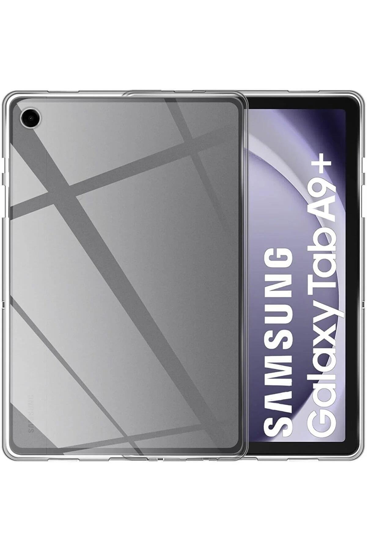 Galaxy Tab A9+ Plus 11'' Uyumlu Şeffaf Silikon Kılıf Esnek TPU Kapak Arkası Buzlu Tablet Kılıfı