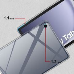 Galaxy Tab A9+ Plus 11'' Uyumlu Şeffaf Silikon Kılıf Esnek TPU Kapak Arkası Buzlu Tablet Kılıfı