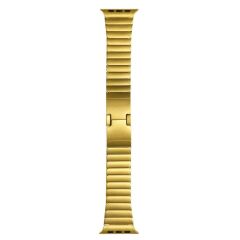 Apple Watch 10 46 mm uyumlu Metal Kordon Baklalı Model Bilezik Paslanmaz Çelik Kayış Kelebek Toka Gold