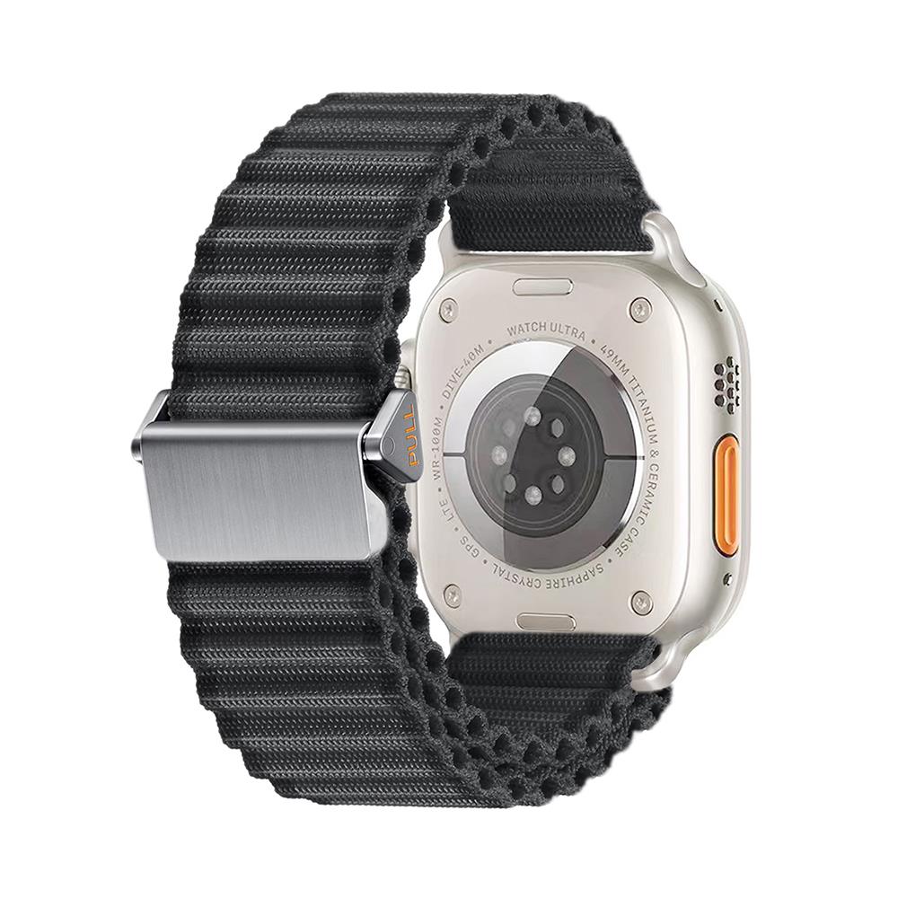 Apple Watch 10 46 mm uyumlu Kumaş Kordon Naylon Hasır Örgü Kayış