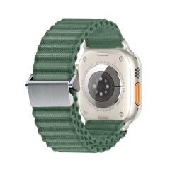 Apple Watch 10 46 mm uyumlu Kumaş Kordon Naylon Hasır Örgü Kayış