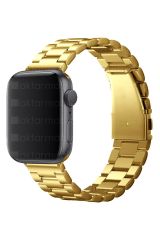 Apple Watch 10 46 mm uyumlu Metal Kordon Paslanmaz Çelik Baklalı Model Kayış