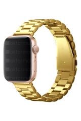 Apple Watch 10 46 mm uyumlu Metal Kordon Paslanmaz Çelik Baklalı Model Kayış