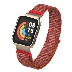 Xiaomi Mi Watch Lite uyumlu Spor Loop Kordon & Kasa Koruma 2 in 1 Hasır Örgü Cırtlı Kayış Velcro No: 18