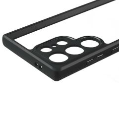 Galaxy S24 Ultra uyumlu Kılıf Kamera Lens Korumalı Kenarları Silikon Arkası Sert Şeffaf Kapak