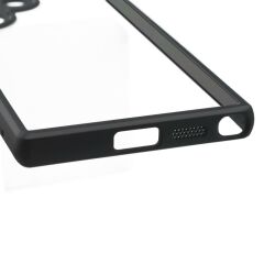 Galaxy S24 Ultra uyumlu Kılıf Kamera Lens Korumalı Kenarları Silikon Arkası Sert Şeffaf Kapak
