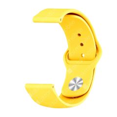 Samsung Gear S2 Uyumlu Silikon Kordon Premium Spor Kayış Jel Silikon Spor Kordon Sarı