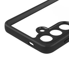 Galaxy S24 uyumlu Kılıf Kamera Lens Korumalı Kenarları Silikon Arkası Sert Şeffaf Kapak