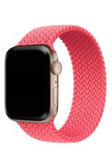 Apple Watch 8 45 mm uyumlu Örgü Solo Loop Kordon Large (16 cm) Kayış Pembe