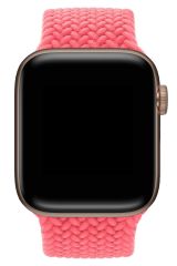Apple Watch 8 45 mm uyumlu Örgü Solo Loop Kordon Large (16 cm) Kayış Pembe