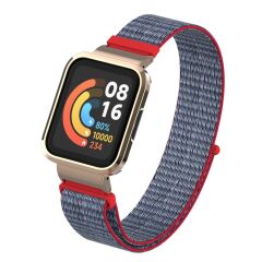 Xiaomi Mi Watch Lite uyumlu Spor Loop Kordon & Kasa Koruma 2 in 1 Hasır Örgü Cırtlı Kayış Velcro No: 17