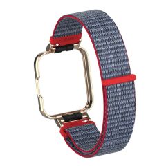 Xiaomi Mi Watch Lite uyumlu Spor Loop Kordon & Kasa Koruma 2 in 1 Hasır Örgü Cırtlı Kayış Velcro No: 17