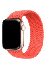 Apple Watch 8 45 mm uyumlu Örgü Solo Loop Kordon Large (16 cm) Kayış Turuncu