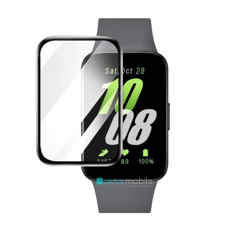 Galaxy Fit 3 uyumlu Ekran Koruyucu 3D Tam Kapatan Kavisli PPMA Nano Cam