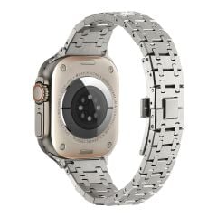 Apple Watch 10 42 mm Uyumlu Metal Kordon Luxury Paslanmaz Çelik Kayış
