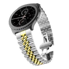 Honor Magic Watch 2 42 mm Uyumlu Metal Kordon Rolex Style Jubilee Hafif Metal Kayış Gold - Gümüş