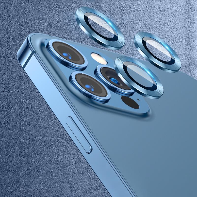 iPhone 13 Pro Max Kamera Lens Koruyucu Cam Tempered Glass Mavi
