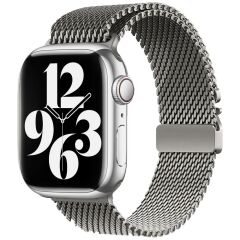 Apple Watch 7 8 9 45 mm Uyumlu Hasır Çelik Örgü Kordon Premium Paslanmaz Çelik Kayış Kilitli Toka