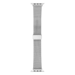 Apple Watch 10 46 mm Uyumlu Hasır Metal Kordon Magnetik D Tokalı Tel Örgü Kayış Mıknatıslı Toka