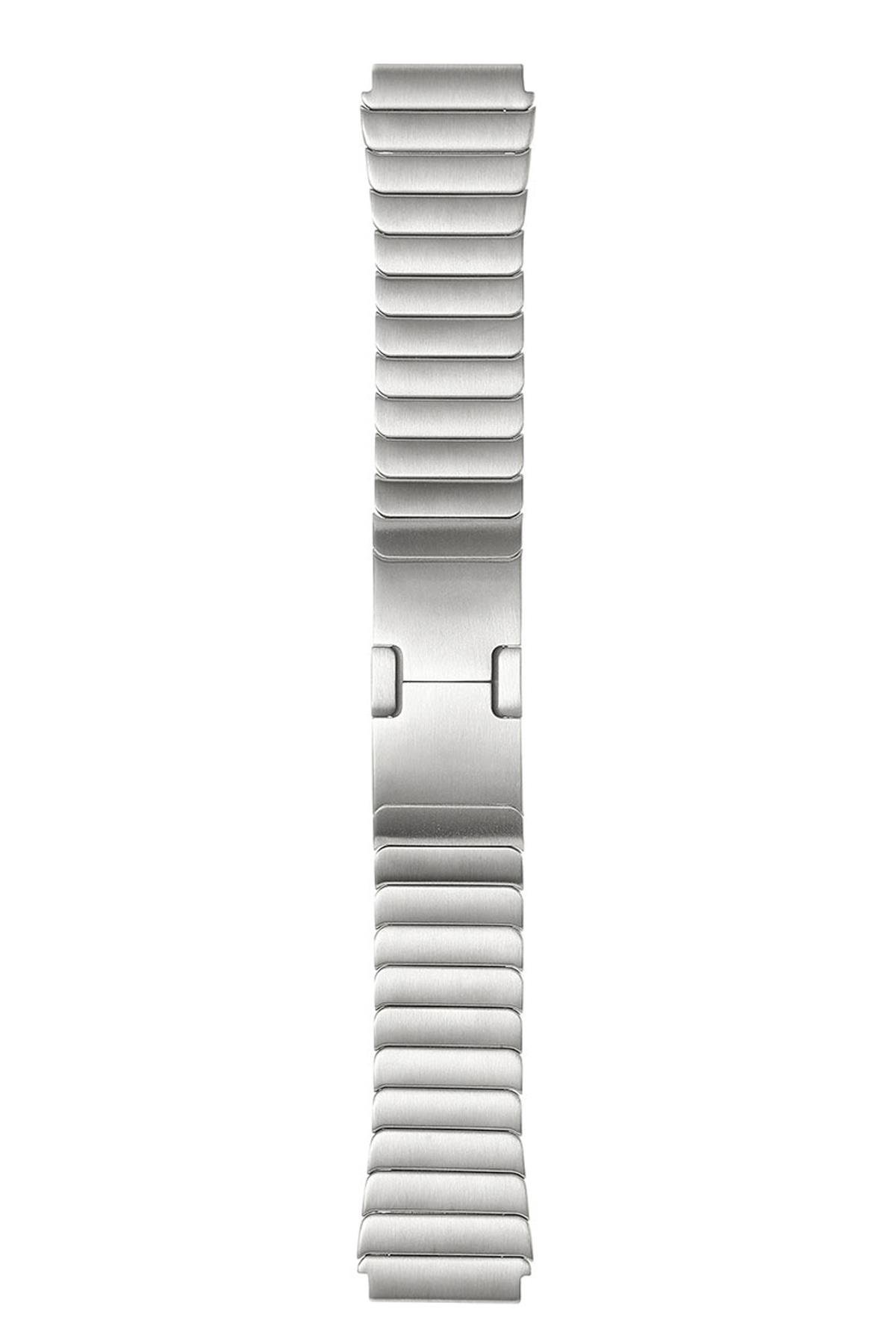 Amazfit GTR 2 47 mm Uyumlu Metal Kordon Baklalı Model Paslanmaz Çelik Kayış Kelebek Toka Gümüş