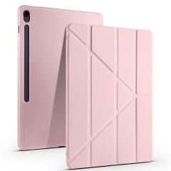 Galaxy Tab S10 FE+ Plus 13.1'' SM-X620 2025 uyumlu Kapaklı Kılıf Kalem Bölmeli Standlı Uyku Modlu Rose Gold