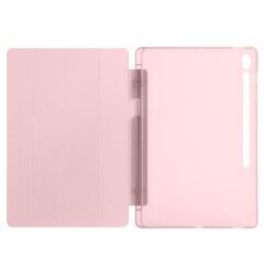 Galaxy Tab S10 FE+ Plus 13.1'' SM-X620 2025 uyumlu Kapaklı Kılıf Kalem Bölmeli Standlı Uyku Modlu Rose Gold