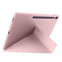Galaxy Tab S10 FE+ Plus 13.1'' SM-X620 2025 uyumlu Kapaklı Kılıf Kalem Bölmeli Standlı Uyku Modlu Rose Gold