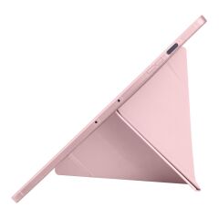 Galaxy Tab S10 FE+ Plus 13.1'' SM-X620 2025 uyumlu Kapaklı Kılıf Kalem Bölmeli Standlı Uyku Modlu Rose Gold