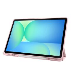 Galaxy Tab S10 FE+ Plus 13.1'' SM-X620 2025 uyumlu Kapaklı Kılıf Kalem Bölmeli Standlı Uyku Modlu Rose Gold