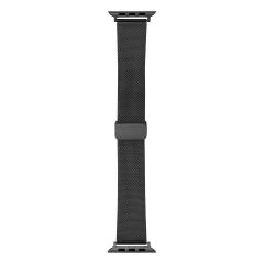Apple Watch 10 42 mm Uyumlu Hasır Metal Kordon Magnetik D Tokalı Tel Örgü Kayış Mıknatıslı Toka