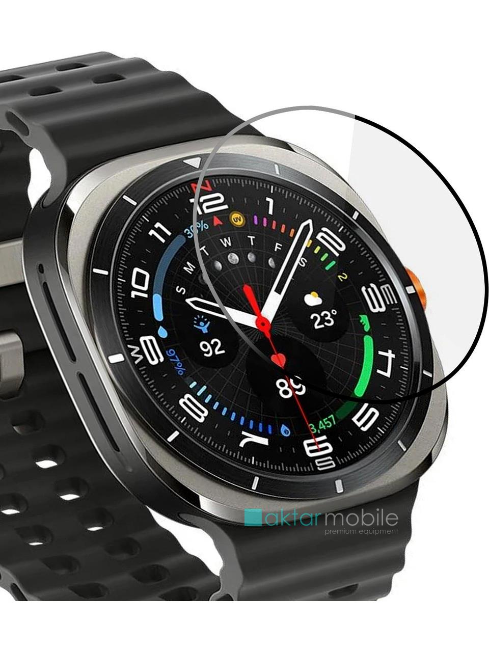 Samsung Galaxy Watch Ultra 47 mm uyumlu Ekran Koruyucu 3D Tam Kapatan Kavisli PPMA Nano Cam