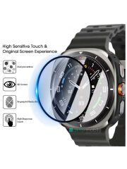 Samsung Galaxy Watch Ultra 47 mm uyumlu Ekran Koruyucu 3D Tam Kapatan Kavisli PPMA Nano Cam