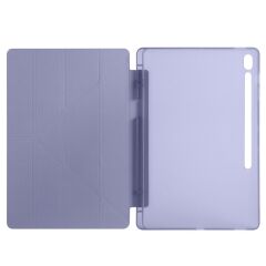 Galaxy Tab S10 FE+ Plus 13.1'' SM-X620 2025 uyumlu Kapaklı Kılıf Kalem Bölmeli Standlı Uyku Modlu Levander Gray