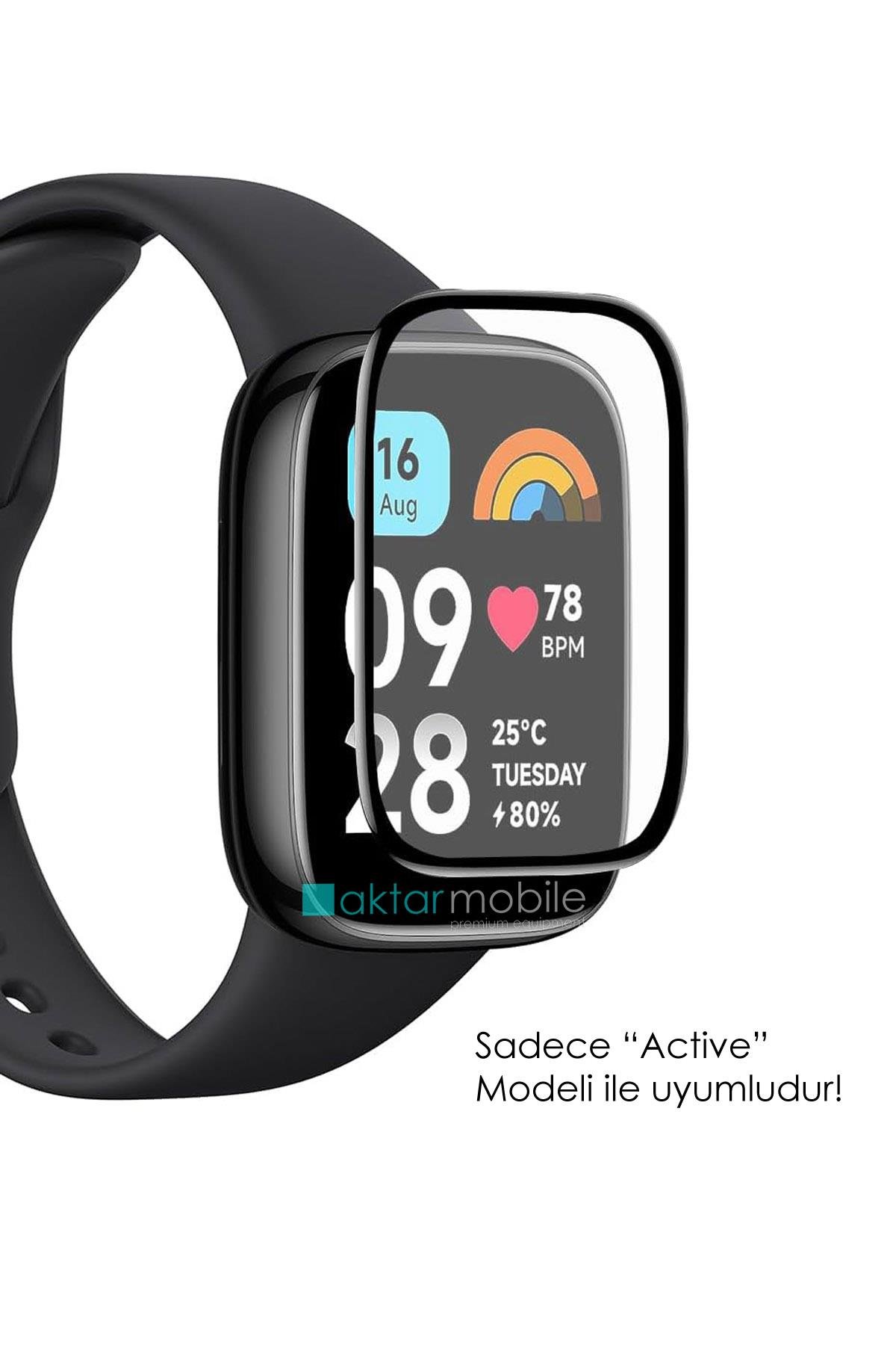 Redmi Watch 3 Active uyumlu Ekran Koruyucu 3D Tam Kapatan Kavisli PPMA Nano Cam