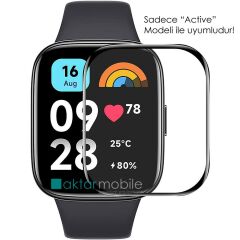 Redmi Watch 3 Active uyumlu Ekran Koruyucu 3D Tam Kapatan Kavisli PPMA Nano Cam