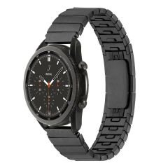 Amazfit GTR 3 / GTR 3 Pro Uyumlu Metal Kordon Baklalı Model Paslanmaz Çelik Kayış Kelebek Toka Siyah