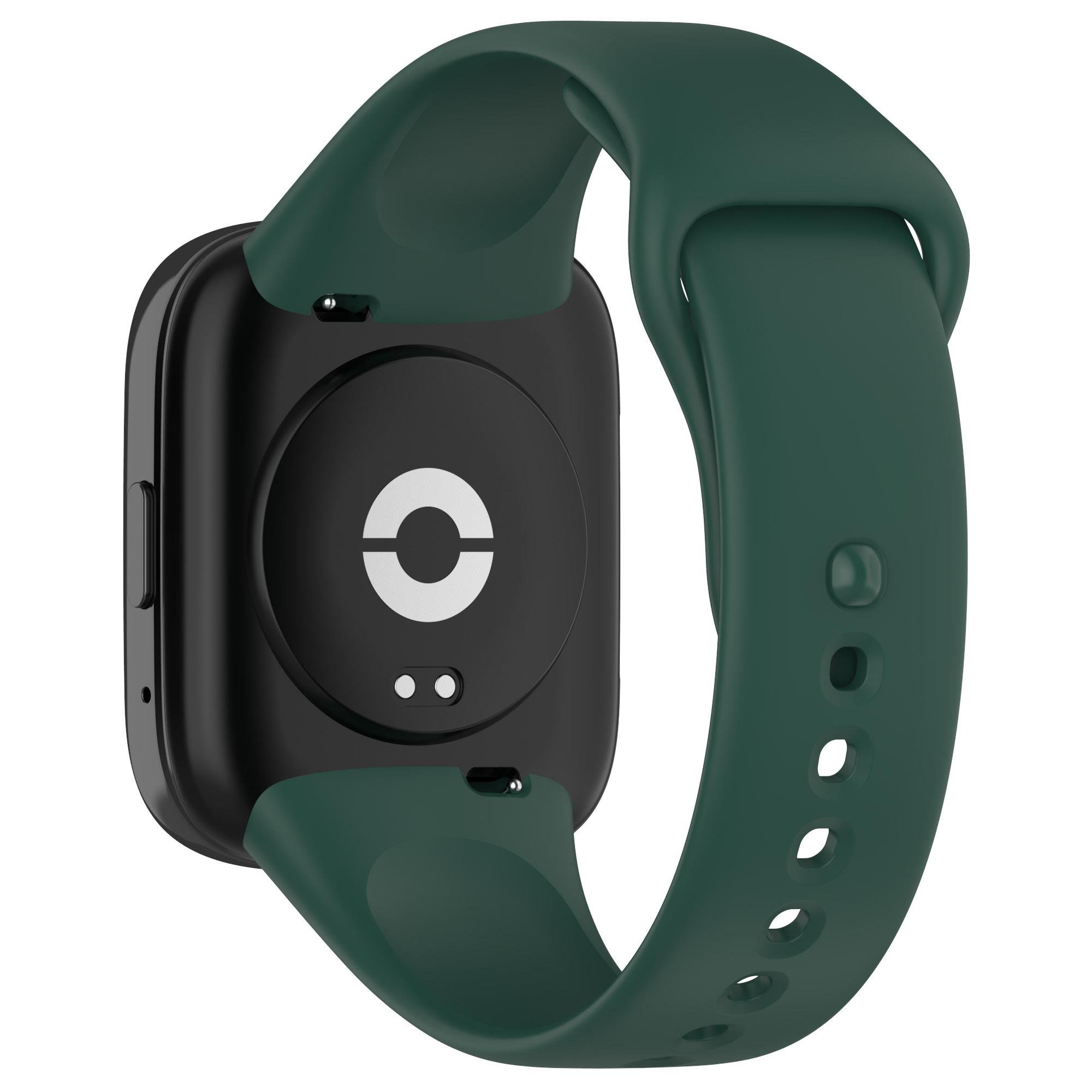 Xiaomi Redmi Watch 3 Active Silikon Kordon Tam Uyumlu Pim Tasarımı Spor Kayış Özel Üretim Koyu Yeşil