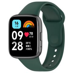 Xiaomi Redmi Watch 3 Active Silikon Kordon Tam Uyumlu Pim Tasarımı Spor Kayış Özel Üretim Koyu Yeşil