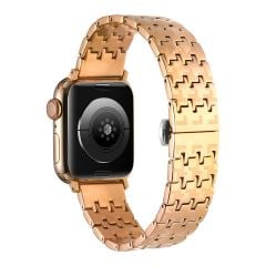 Apple Watch 10 46 mm Metal Kordon Şık Zikzak Tasarım Premium Paslanmaz Çelik Kayış