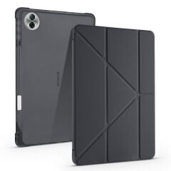 Honor Pad 10 2025 12.1 inç uyumlu Kılıf Kalem Bölmeli Tri Folding Standlı Arkası Silikon Kapak