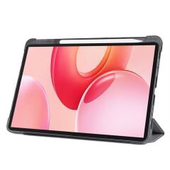 Honor Pad 10 2025 12.1 inç uyumlu Kılıf Kalem Bölmeli Tri Folding Standlı Arkası Silikon Kapak
