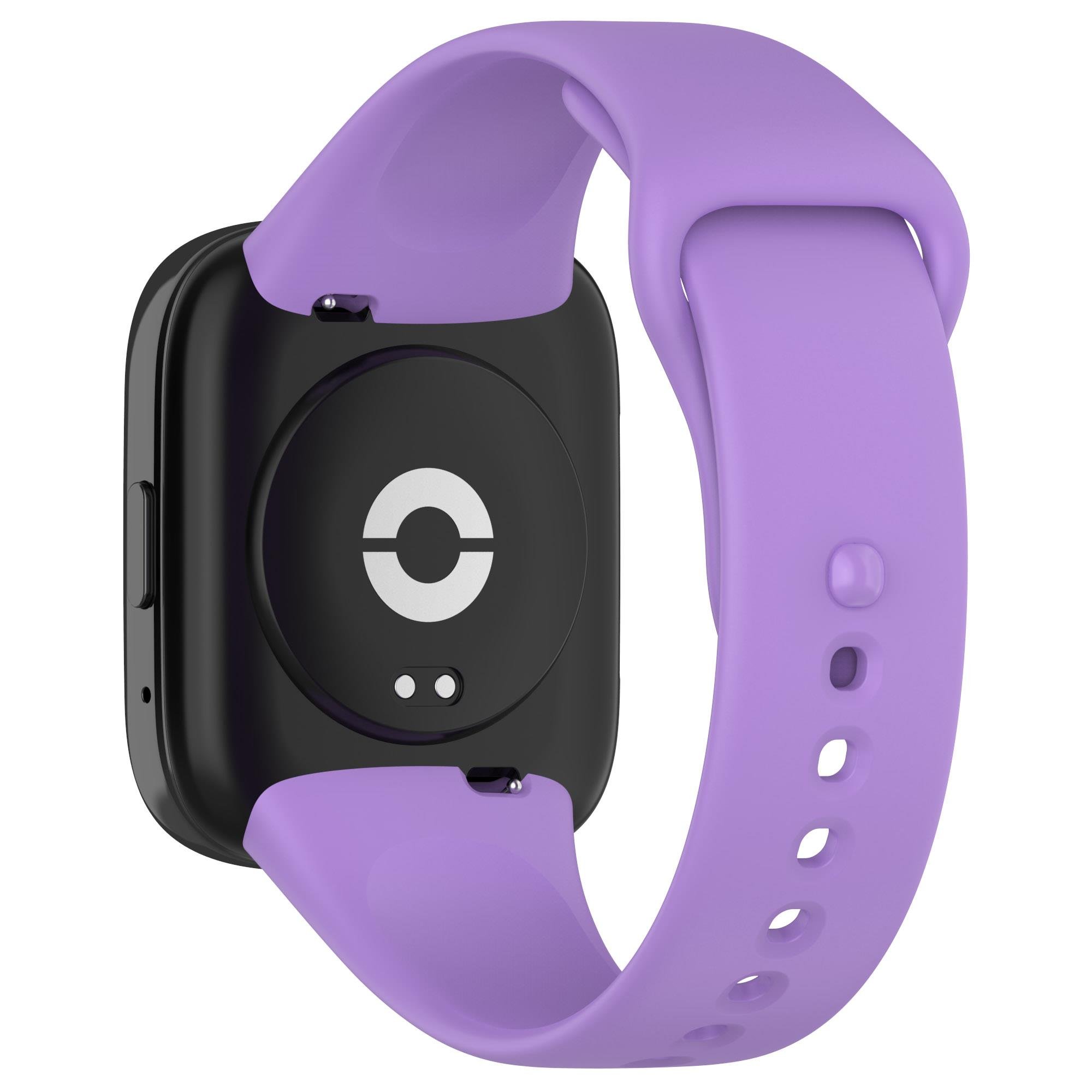 Xiaomi Redmi Watch 3 Active Silikon Kordon Tam Uyumlu Pim Tasarımı Spor Kayış Özel Üretim Lila