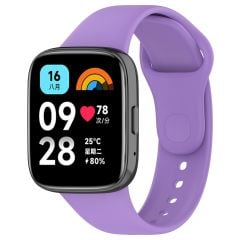 Xiaomi Redmi Watch 3 Active Silikon Kordon Tam Uyumlu Pim Tasarımı Spor Kayış Özel Üretim Lila