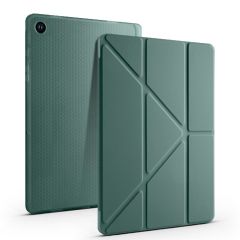 Galaxy Tab A9 8.7'' uyumlu Kılıf Kalem Bölmeli Standlı Uyku Modlu Kapaklı Tablet Kılıfı Koyu Yeşil