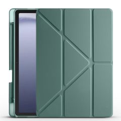 Galaxy Tab A9 8.7'' uyumlu Kılıf Kalem Bölmeli Standlı Uyku Modlu Kapaklı Tablet Kılıfı Koyu Yeşil
