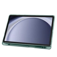Galaxy Tab A9 8.7'' uyumlu Kılıf Kalem Bölmeli Standlı Uyku Modlu Kapaklı Tablet Kılıfı Koyu Yeşil