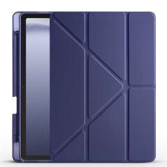 Galaxy Tab A9 8.7'' uyumlu Kılıf Kalem Bölmeli Standlı Uyku Modlu Kapaklı Tablet Kılıfı Lacivert