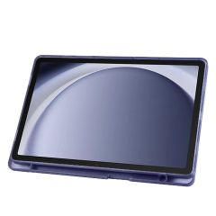 Galaxy Tab A9 8.7'' uyumlu Kılıf Kalem Bölmeli Standlı Uyku Modlu Kapaklı Tablet Kılıfı Lacivert