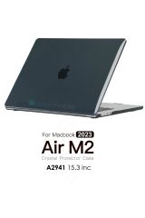 MacBook Air 15 M2 2023 A2941 15.3'' uyumlu Kılıf Koruyucu Kapak Parlak Şeffaf Tasarım Hava Kanallı