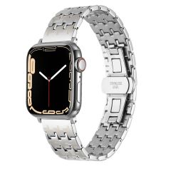 Apple Watch 10 42 mm Metal Kordon Şık Zikzak Tasarım Premium Paslanmaz Çelik Kayış Gümüş